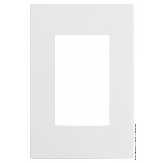 Placa 3 Módulo Horizontal com Suporte 4x2 - RECTA Branco Satin Fosco